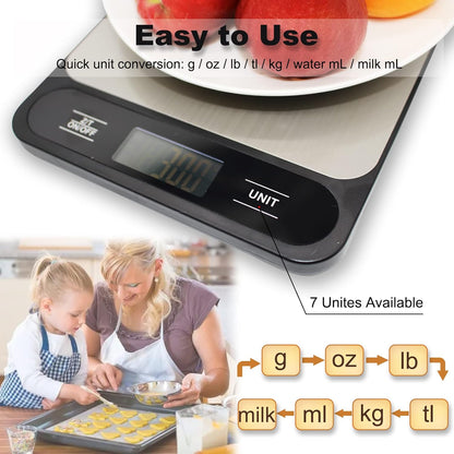 Skiennix Digital Kitchen Scale - 10kg/22lb Capacity for Accurate Grams & Ounces Measurements