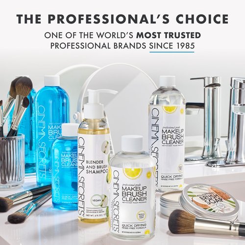 Cinema Secrets Original Blue Vanilla Makeup Brush Cleaner Spray - Professional Cleanser for Makeup Brushes - Quick-Drying, Rinse-Free Formula - Removes Stubborn Waterproof Make Up (6 fl oz)