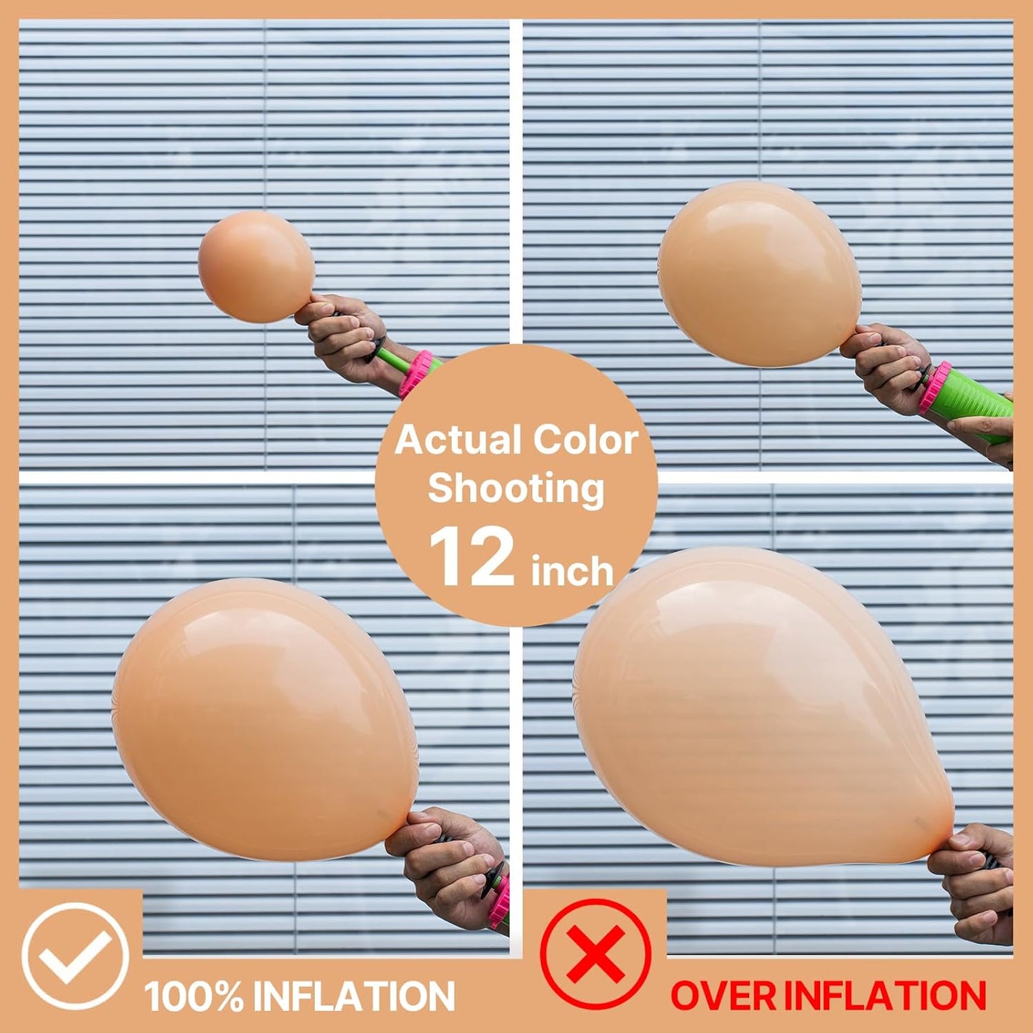 PartyWoo 5-Inch Nude Balloons - 100pcs Apricot Latex for Jungle Safari & Thanksgiving Decor