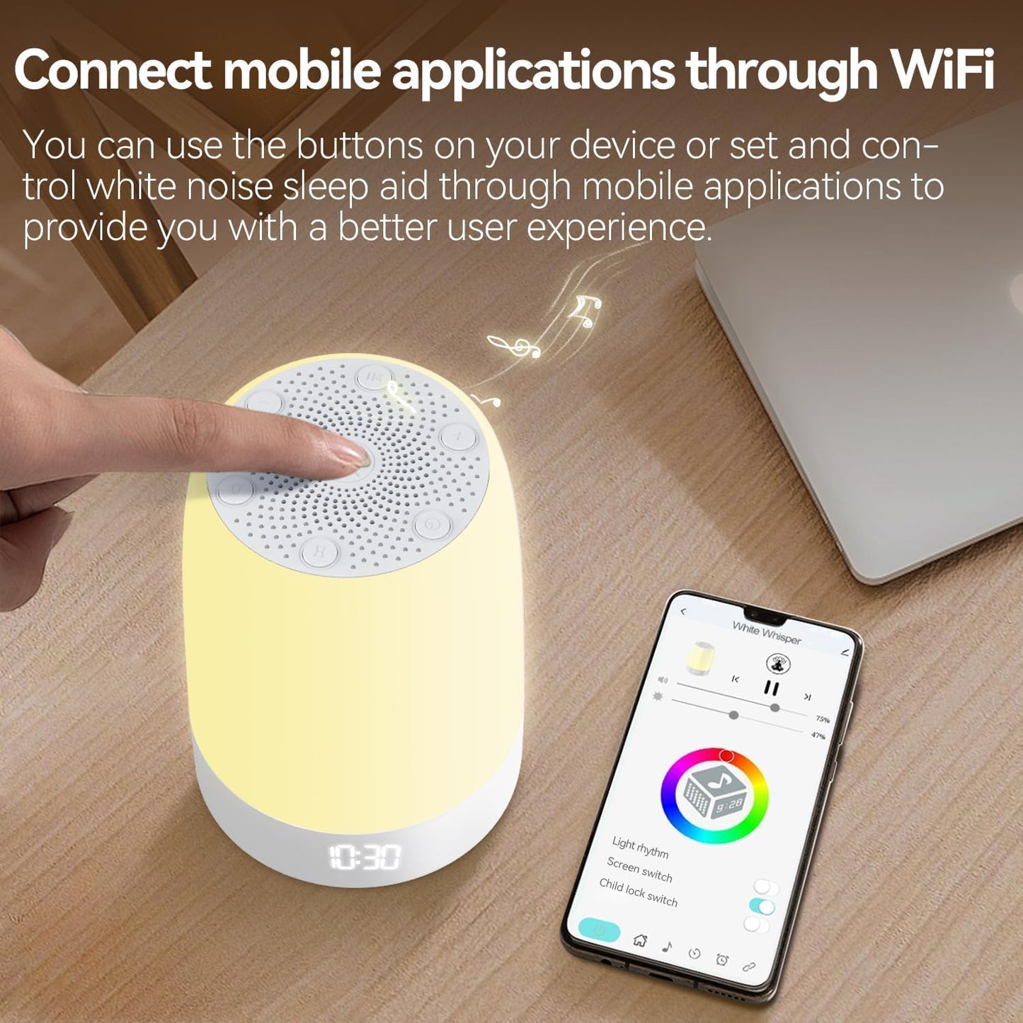 Teen Sound Machine - White Noise Machine with 32 Soothing Sounds & Bluetooth Speaker | Alarm Clock with Night Light for Kids