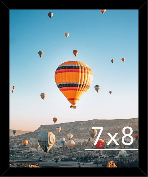 JCJMY 7x8 Picture Frame - Black Wall Mount or Tabletop Display | Shatter-Resistant Plexiglass