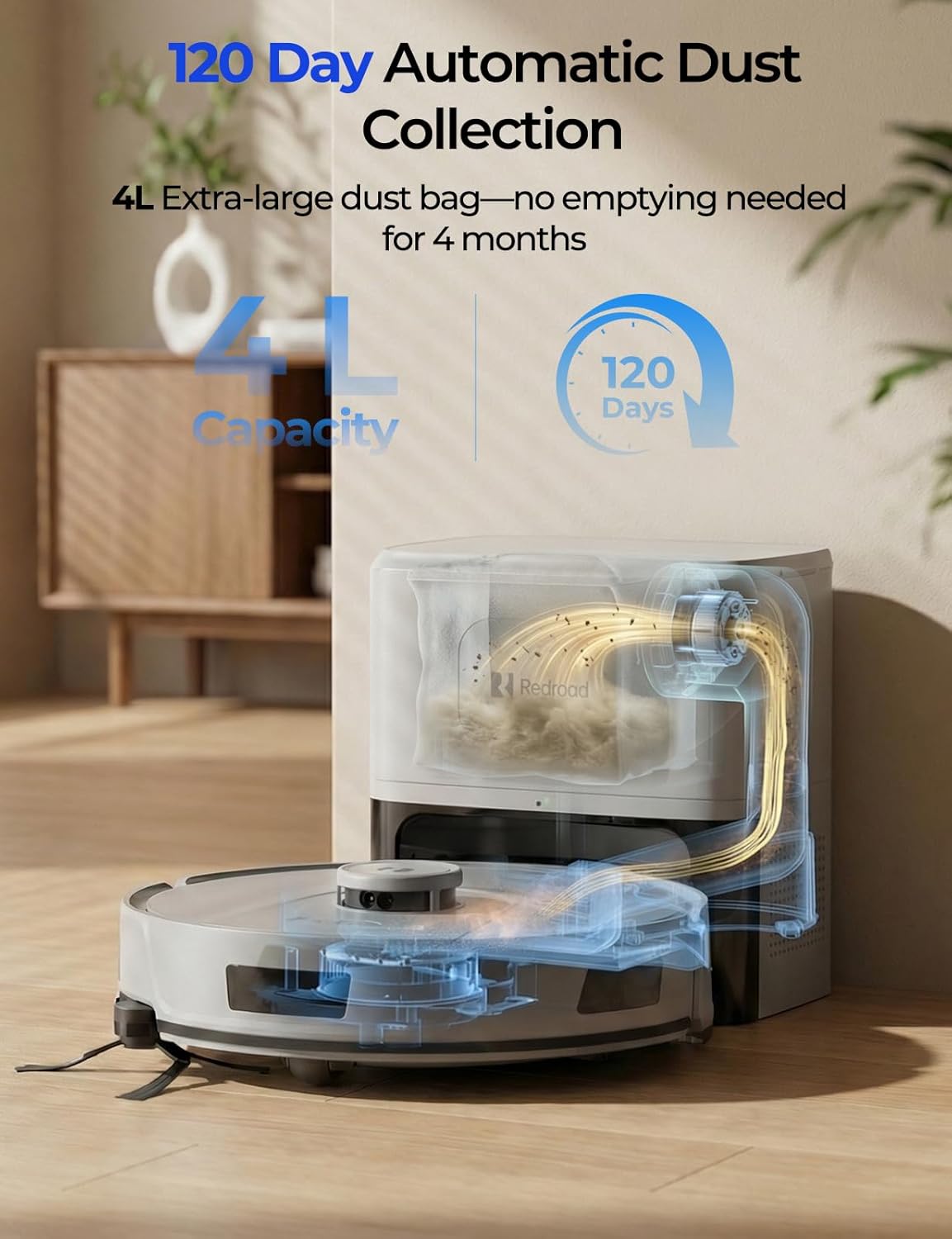 R11 Robot Vacuum by [Brand Name] - 20,000 Pa Suction Power | Self-Emptying & Lidar Navigation | Gray