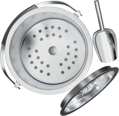 3.2L Double Wall Stainless Steel Ice Bucket with Lid,Scoop, Updated Insulated Ice Bucket for Cocktail Bar and Parties