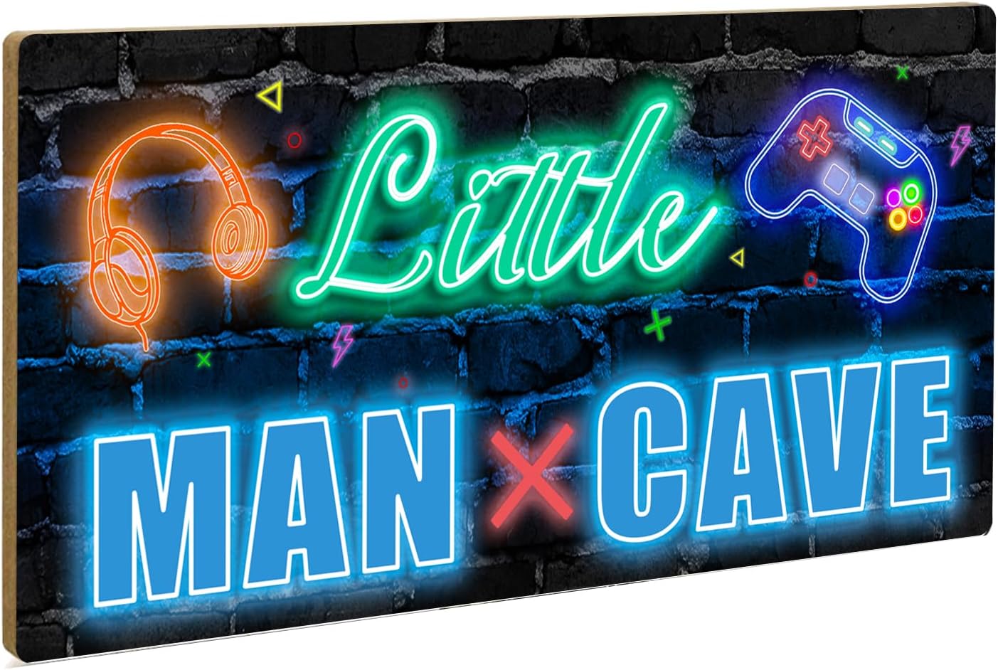 XIULUAN Gaming Room Decor - Blue Wall Sign for Boys' Playroom | 10x5 Inches Little Man Cave Decoration