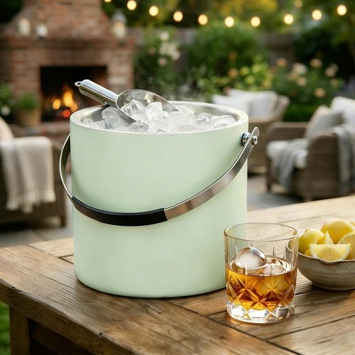 3.2L Insulated Ice Buckets for Parties, Elegant Double Wall Stainless Steel Champagne Buckets with Lid & Scoop,Ideal for Cocktail Bar, Chilling Wine, Champagne