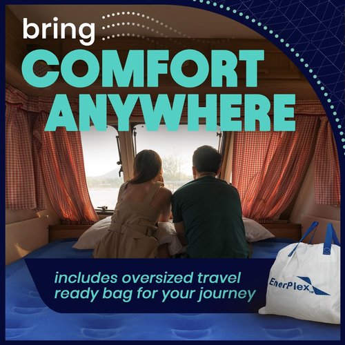 EnerPlex Air Mattress - Self-Inflating Blow Up Bed with Neck Support | Portable Travel & Home Use