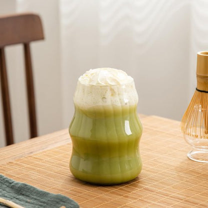 DWEHIXBUY 7Pcs Japanese Matcha Tea Set, Matcha Kit with Matcha Bowl (with Pouring Spout), Matcha Whisk, Whisk Holder, Strainer - Elegant Matcha Set for Gifting, Gift Box Packaging glass