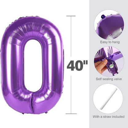 Large 22-Inch Purple Number Balloons by [Brand Name] - Perfect Birthday & Wedding Party Decorations