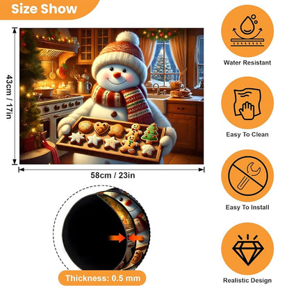 Snowman 23x17in Magnetic Dishwasher/Washing Machine Cover (Snowman-3) - Decorative Refrigerator Magnet