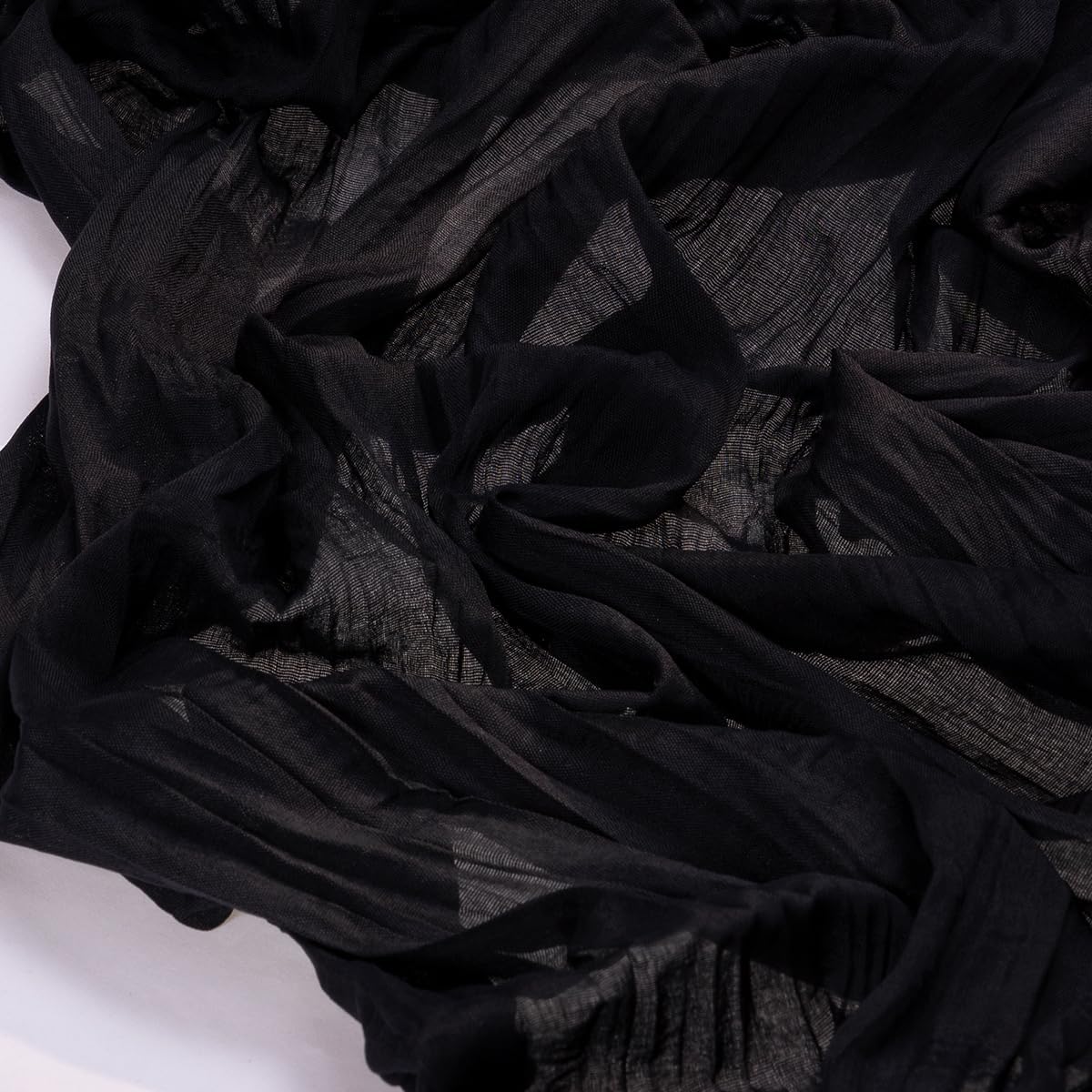 Socomi Cheesecloth Table Runner - 120 Inch Black Boho Rustic Gauze for Weddings & Parties