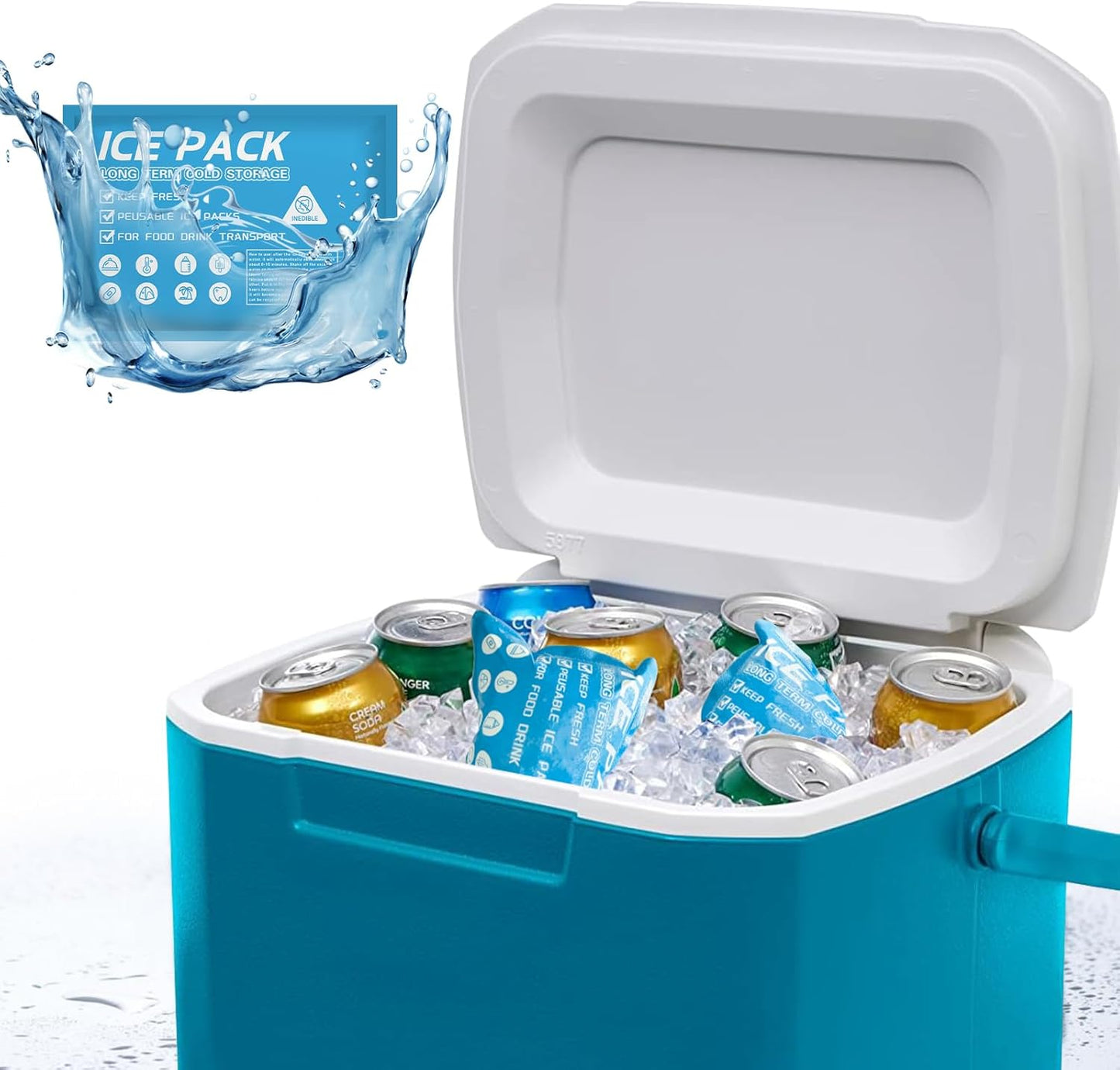 Skiennix Ice Packs for Coolers - Long-Lasting Reusable Gel Packs for Shipping & Camping | Perfect for Lunch Boxes