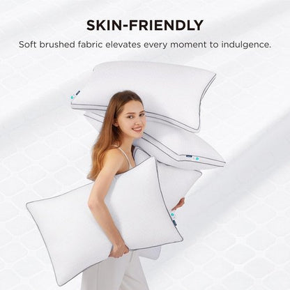 Bedsure King Pillows Set of 2 - Fluffy Bed Pillows for Sleeping, Hotel Quality, Diamond Quilted Design, Gusseted Supportive Down Alternative Filling for Back, Stomach, Side Sleepers