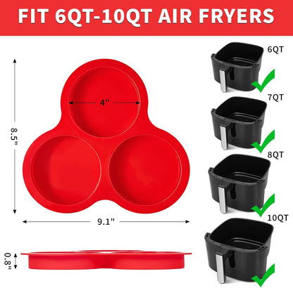 Puyeipt Silicone Egg Molds - 4 Inch Jumbo Round Muffin Pans for Breakfast Sandwiches & Egg Bites