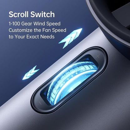 JISULIFE Portable Handheld Fan - Adjustable Speed Turbo Mini with 3600mAh Battery | Rechargeable, Blue