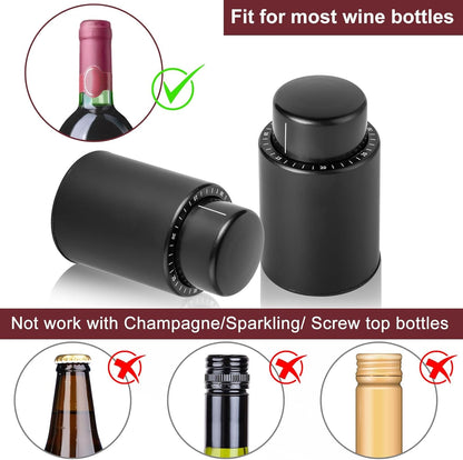 Wine Stoppers (Black, 1 Pack)