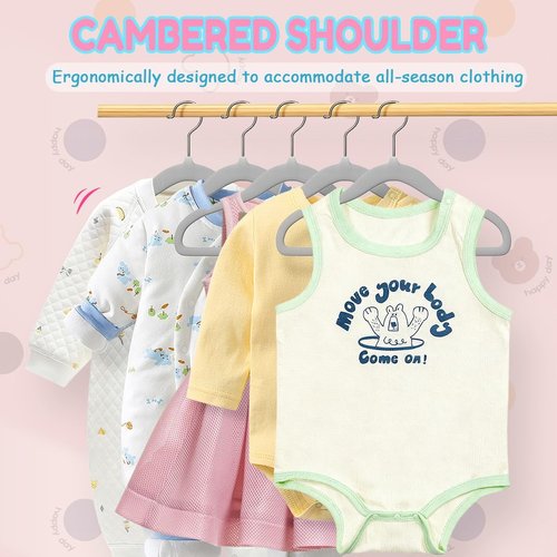 DwellWell Goods Baby Velvet Hangers - 30 Pack Non-Slip Kids Closet Organizer with 360° Swivel Hook