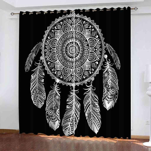Skiennix Printed Blackout Curtains - Colorful Dream Catcher Art | Thermal Insulated Drapes, 2 Panel Set (46'' x 54'', 92'' x 54'')