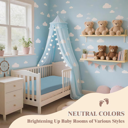 Skiennix Baby Crib Sheets - Soft Cotton Muslin, 2-Pack Neutral Colors for Boys & Girls | Fitted Toddler Bed 54 x 28 Inch