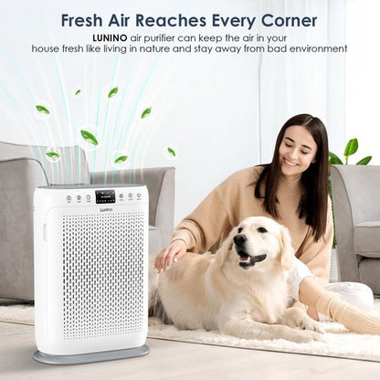 LUNINO H13 HEPA Air Purifier - Large Room Coverage Up to 2400 Sq. Ft. | PM 2.5 Display & Aromatherapy