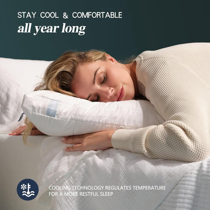 Skiennix King Size Cooling Adjustable Pillows - Luxury Hotel Collection for Side Sleepers | Soft & Firm Support