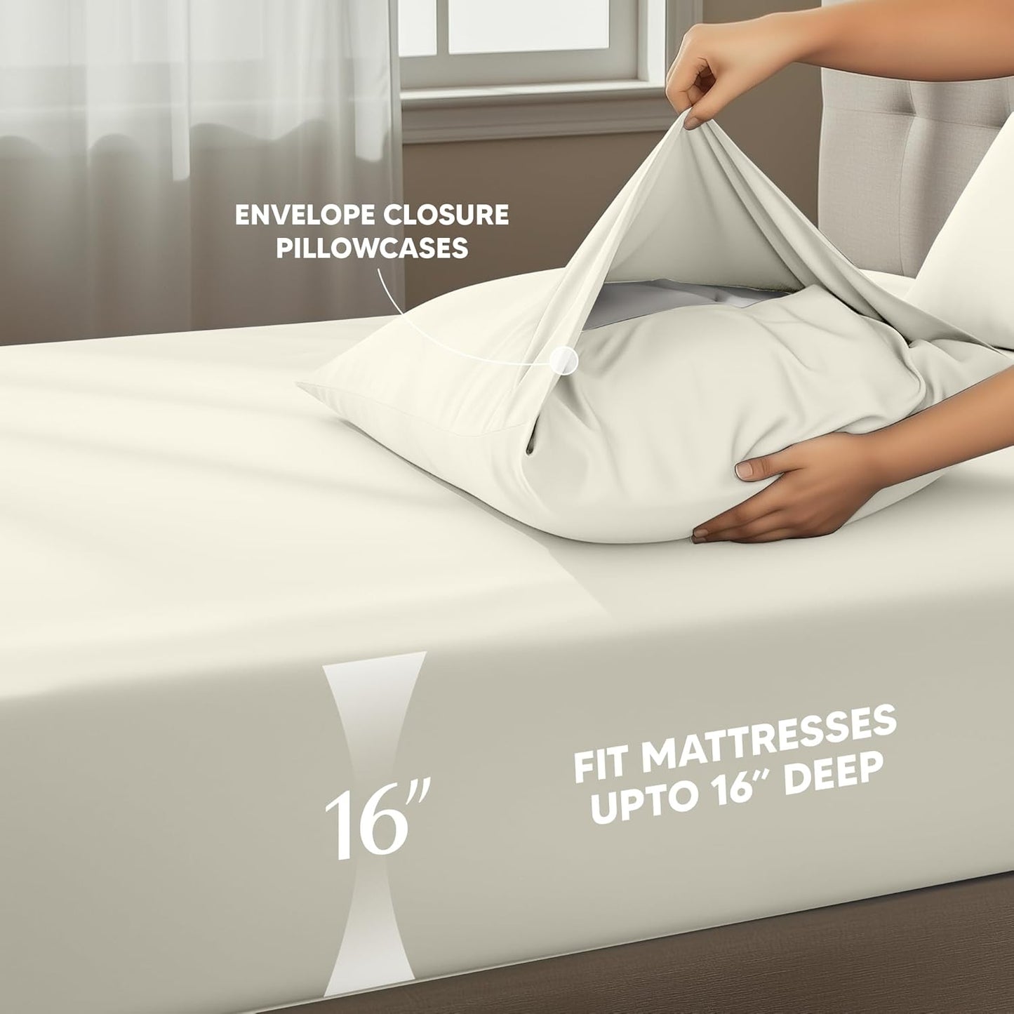 Utopia Bedding California King Sheet Set - Soft, Breathable Microfiber, 4-Piece in Ivory | Oeko-Tex Certified