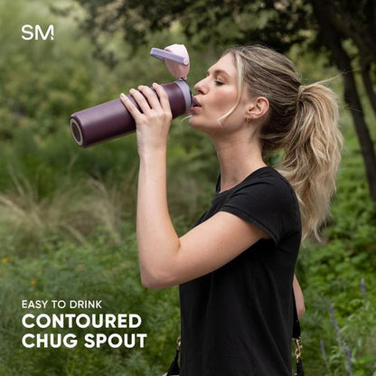 Simple Modern Mesa Sport Water Bottle with Covered Chug Lid | 24oz Cup Holder Friendly Insulated Stainless Steel Bottle for Gym, Sports and Travel | Willow