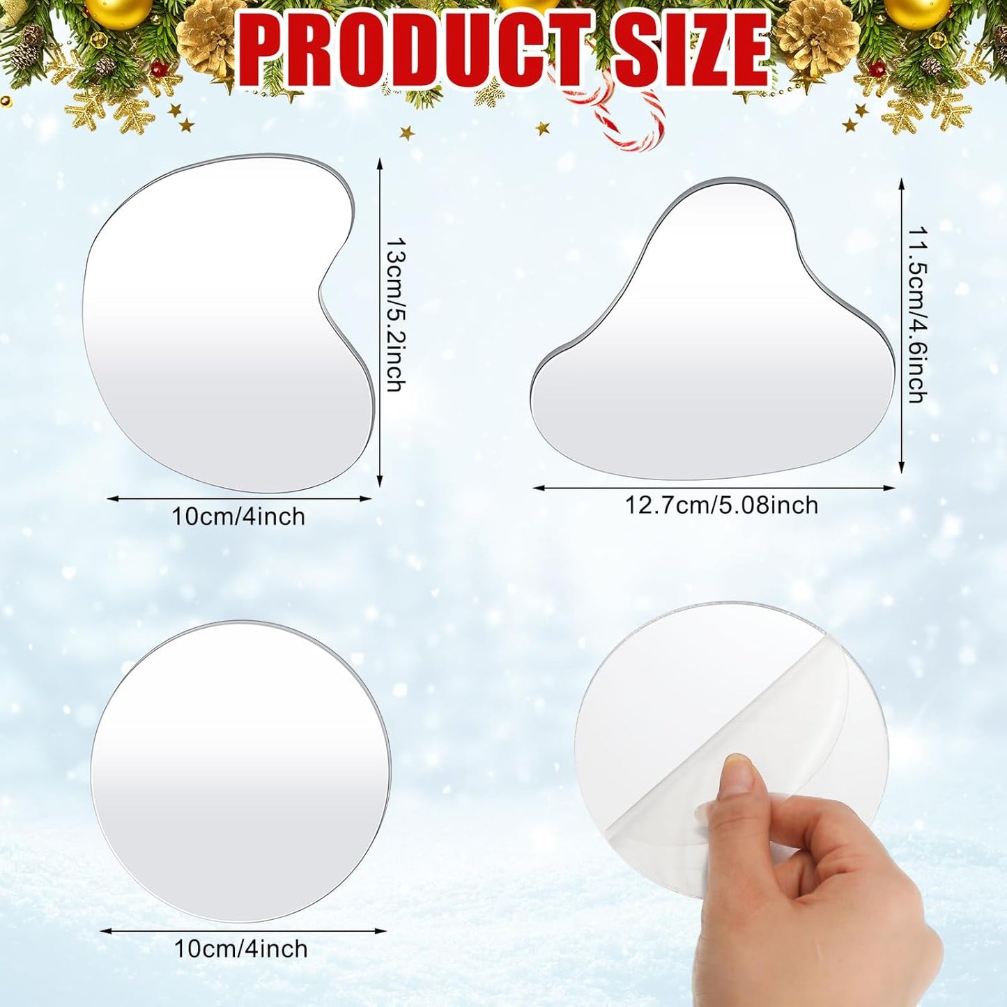 Sieral Miniature Christmas Village Pond - 6-Piece Ice Skating Rink Figurines Set | 4-Inch Decor