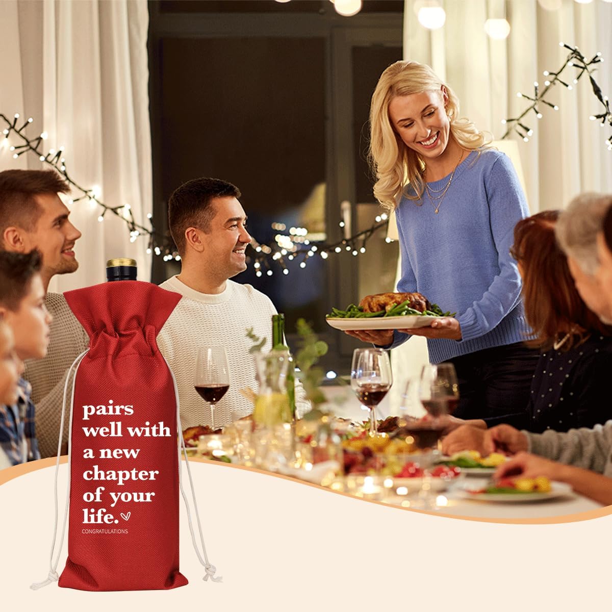 Red Funny New Chapter Wine Bag New Beginnings Gifts for Women Men Farewell Gifts for Friends Going Away Gifts for Coworkers Women Men Moving Away Gifts for Friends New Teacher Gifts