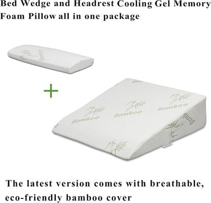 InteVision Extra Large Bed Wedge Pillow - 33" x 30.5" x 7.5" | Memory Foam for Acid Reflux & Snoring Relief
