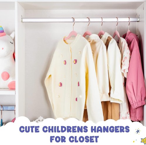 HOUSE DAY Velvet Kids Hangers - 60 Pack Premium Non-Slip 14 Inch Blush Pink Hangers for Children's Closet