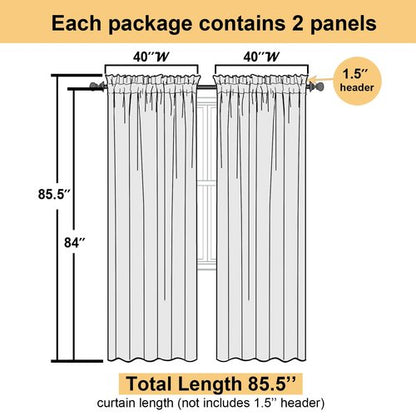 Lecloud Charcoal Grey Sheer Curtains 84 Inches Long 2 Panels, Voile Airy Light Filtering Curtains for Living Room Bedroom, Dual Rod Pocket Sheer Window Treatments Drapes, Each Panel 40" W x 84" L