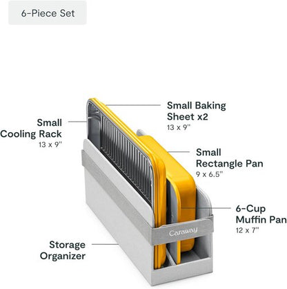 Caraway Mini Bakeware Set - Non-Stick, Non-Toxic Ceramic Coating - Compact Pans for Small Kitchens - Marigold
