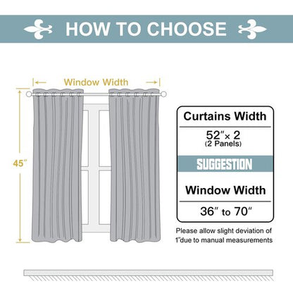 ChrisDowa Grommet Blackout Curtains for Bedroom and Living Room - 2 Panels Set Thermal Insulated Room Darkening Curtains (Stone Blue, 52W x 45L)