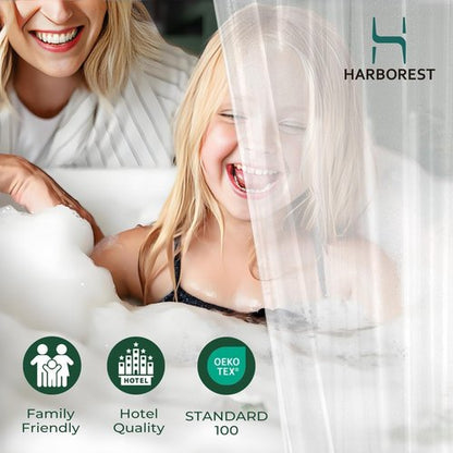 HARBOREST Clear Shower Curtain Liner with Side Suction Cups, Premium PEVA Plastic Shower Liner with 3 Magnets, Waterproof Bathroom Curtain, 72 x 72, Clear