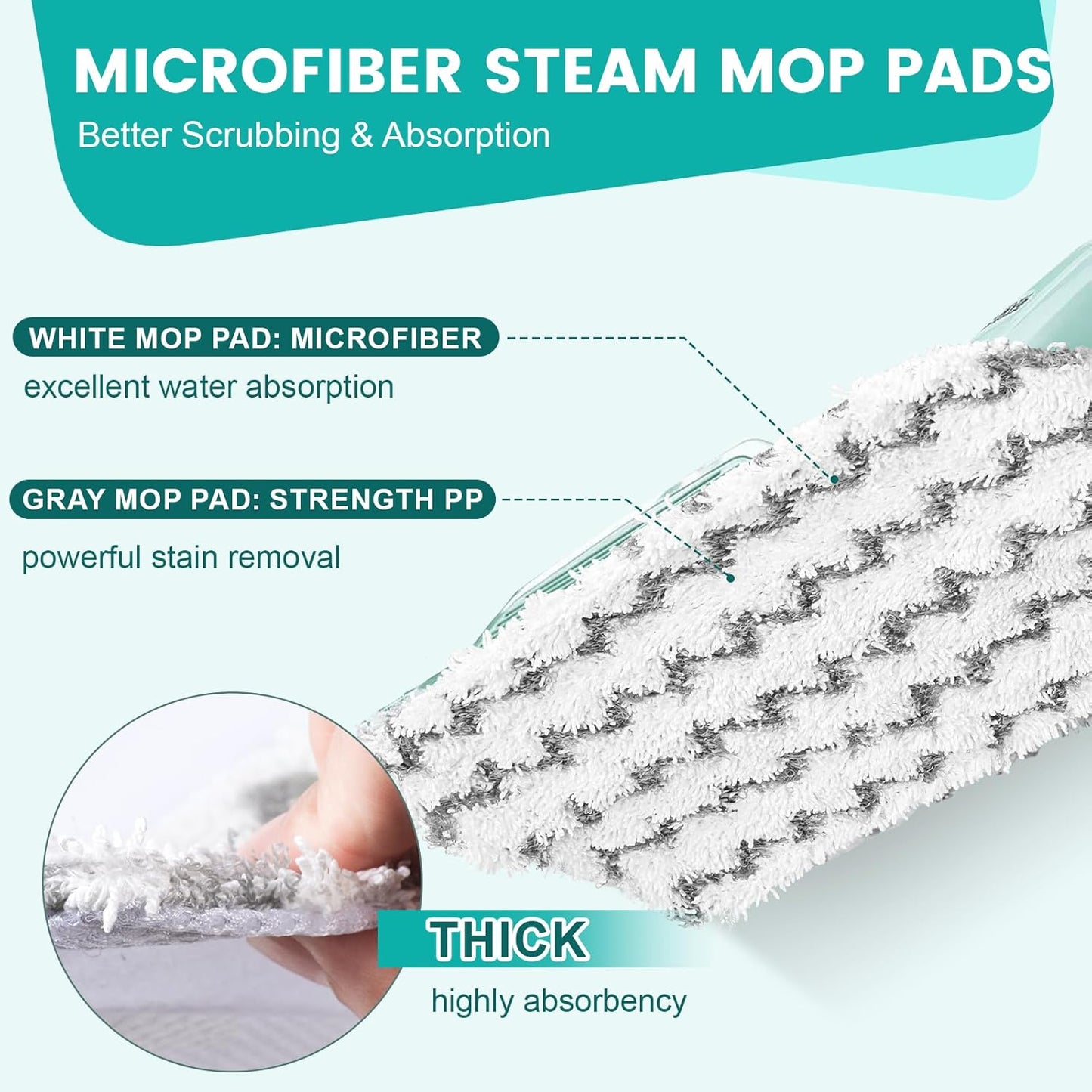 Shark | 6 Pack Steam Mop Replacement Pads - Washable & Reusable Microfiber for S1000 Series