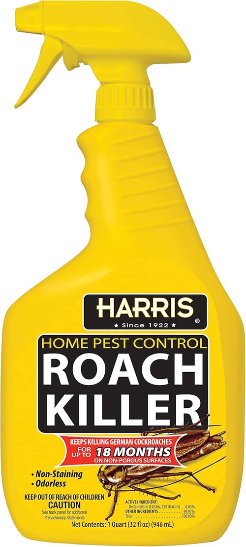 Harris Roach Killer - Odorless Liquid Spray with 12-Month Residual Formula | 32oz