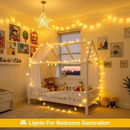 JMEXSUSS 300 LED Remote Control Curtain Lights - 100 LED Globe Star String Lights | Plug-In Design