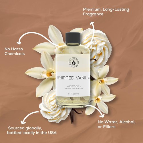 Aroma Country Whipped Vanilla Diffuser Oil - Long-Lasting Natural Home Fragrance | 8.5 Fl. Oz Refill