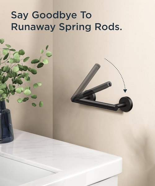 FORIOUS Black Toilet Paper Holder - Wall-Mounted Design with 24-Inch Towel Bar for Bathroom