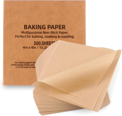 Regine Switzerland Parchment Paper Sheets - 500 Pcs Non-Stick & Greaseproof 4x4 Inch Baking Paper
