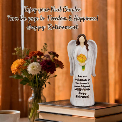 Regine Switzerland Retirement Gifts for Women - Hand-Painted 7.3" Resin Angel Figurine for Nurses & Teachers