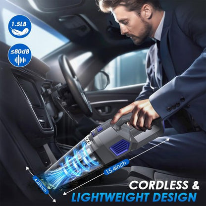 Gxzsk Handheld Vacuum - Cordless 15000PA Strong Suction Car Vacuum Cleaner | Rechargeable & Portable with Multi-Nozzles