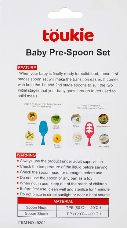 Baby Spoons, Silicone Pre-Spoons for Kids Aged 6+ Months - First and Second Stage Feed, Baby Led Weaning, Teething, Infant Feeding - Toddler Utensils - Set of 2 Spoons, Teal/White