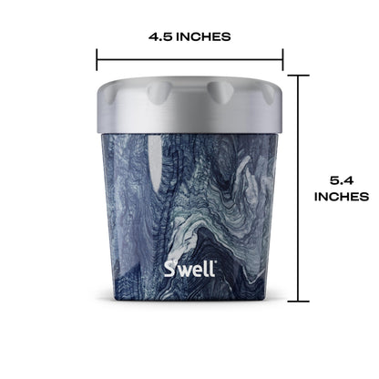 S'well Stainless Steel Ice Cream Chiller, 16oz, Azurite Marble, Triple Layered Vacuum Insulated Container Keeps Ice Cream Frozen For Up To Four Hours, BPA Free
