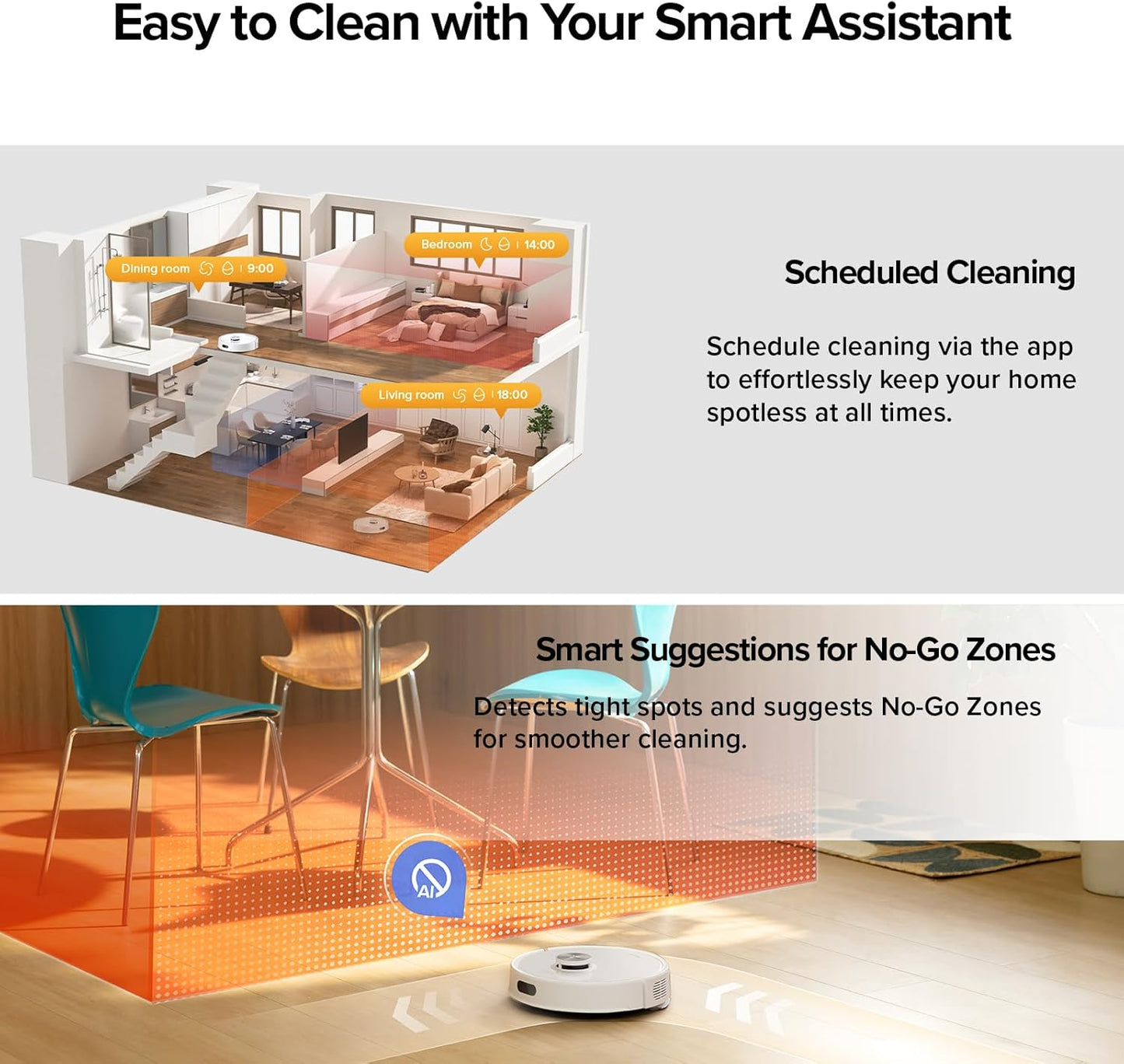 Roborock Q7 M5+ Robot Vacuum & Mop - 10000Pa Suction, Self-Emptying, App Control | White