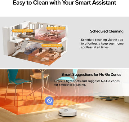 Roborock Q7 M5+ Robot Vacuum & Mop - 10000Pa Suction, Self-Emptying, App Control | White