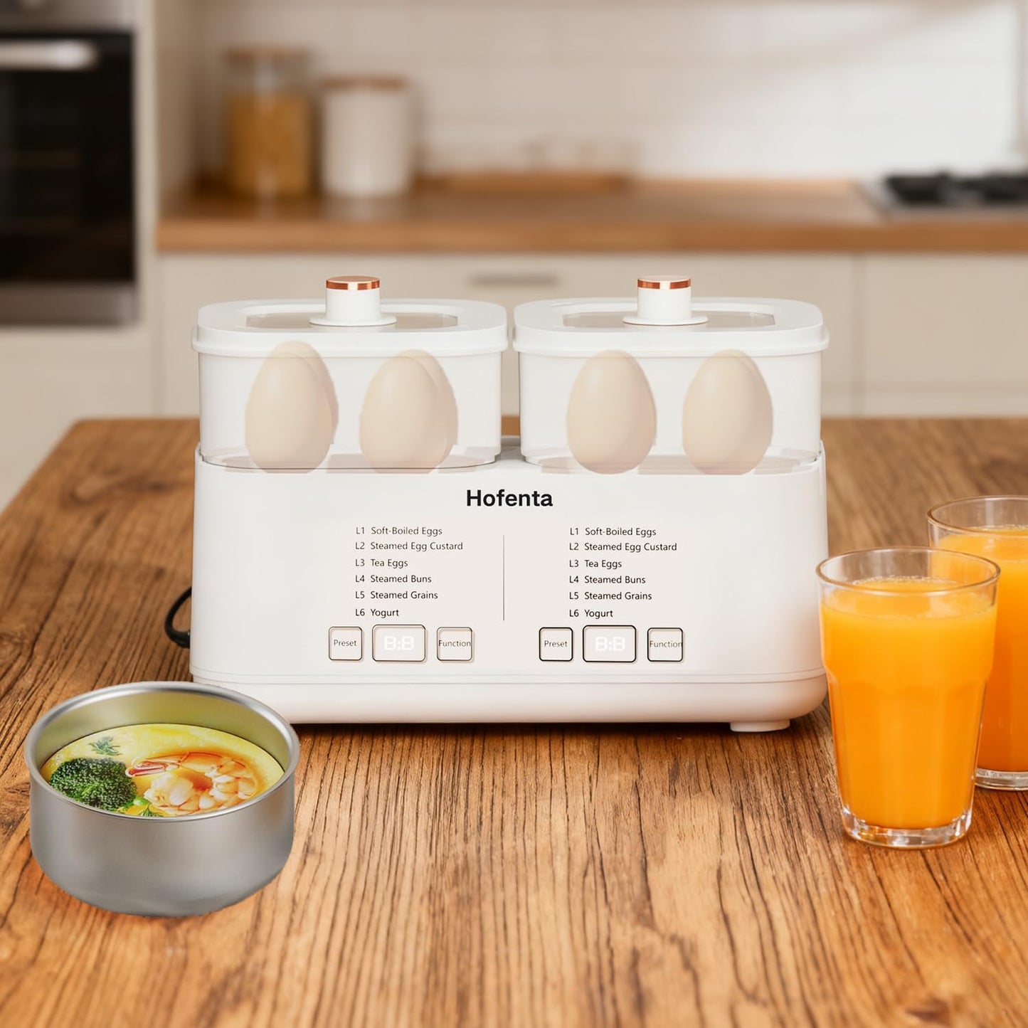 Rapid Electric Egg Cooker - Versatile Egg Boiler with Timer & Auto Shut-Off | 16 Eggs Capacity, 2 Tiers