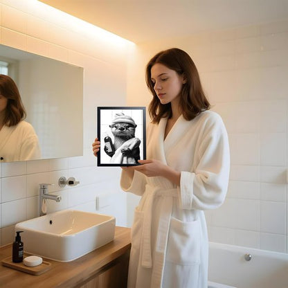 ARKZSHO Bathroom Wall Art - Funny Otter Canvas Print | Modern Farmhouse Decor, 8x10 Inch Framed