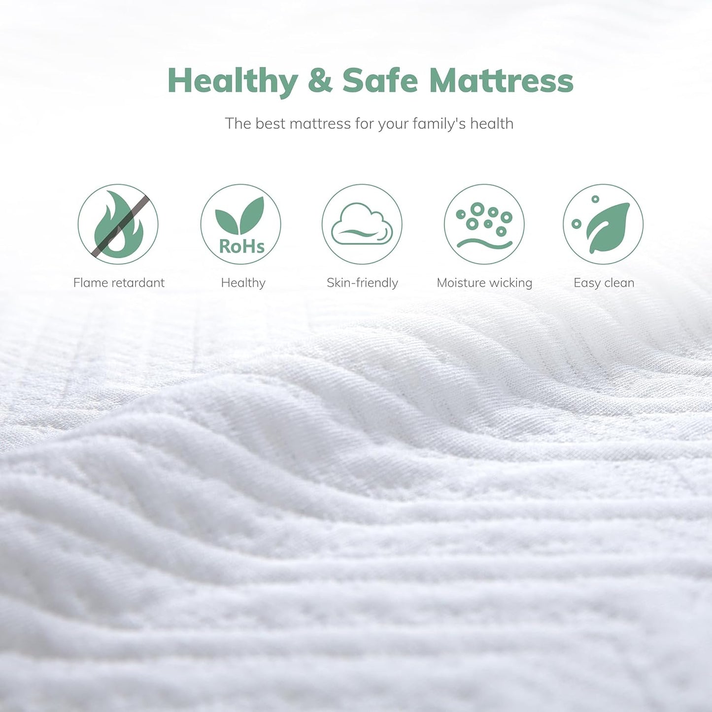MLILY EGO Twin Mattress - Green Tea Memory Foam with Cooling Gel | Fiberglass-Free & CertiPUR-US Certified