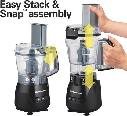 Hamilton Beach Mini Food Processor - 4-Cup Vegetable Chopper, 250 Watts, Black | Slicing & Shredding